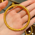 Wholesale Women 5mm Matte Solid Vintage Inheritance Bangle, Alloy Gold Plated Vietnamese Sand Gold Bracelet
